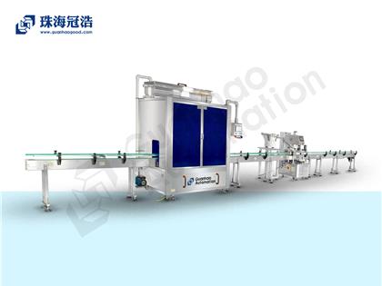 自動16頭醫(yī)用鹽水防腐灌裝、旋蓋生產(chǎn)線